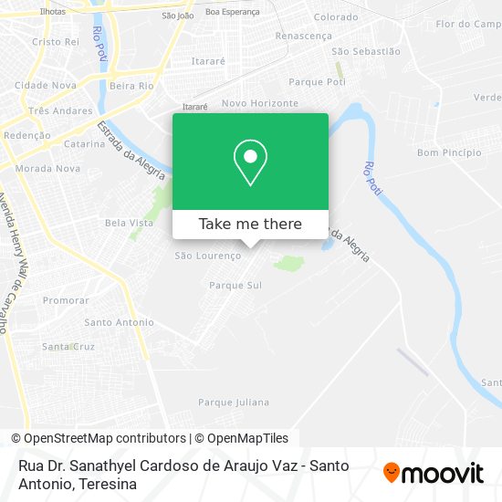 Rua Dr. Sanathyel Cardoso de Araujo Vaz - Santo Antonio map