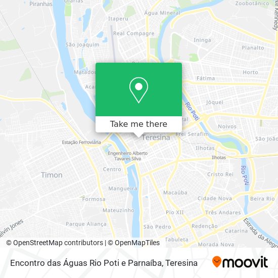 Encontro das Águas Rio Poti e Parnaíba map