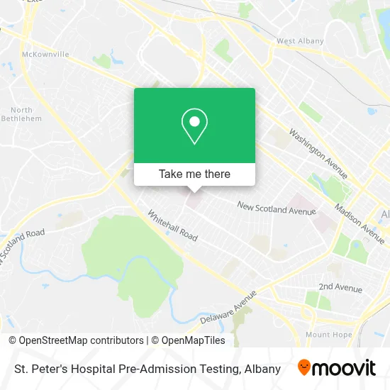 St. Peter's Hospital Pre-Admission Testing map