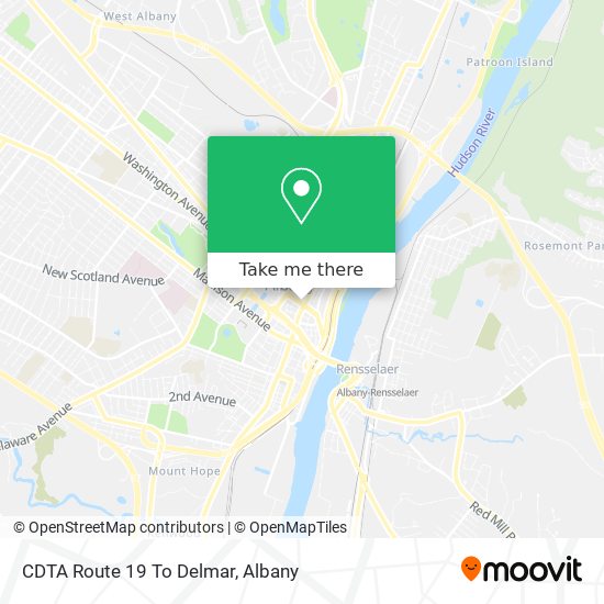 CDTA Route 19 To Delmar map