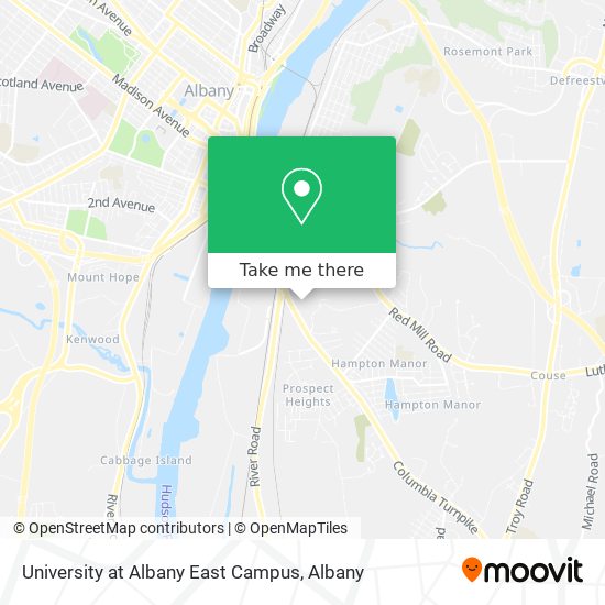 University at Albany East Campus map