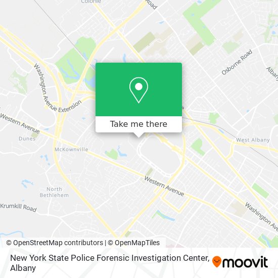 New York State Police Forensic Investigation Center map