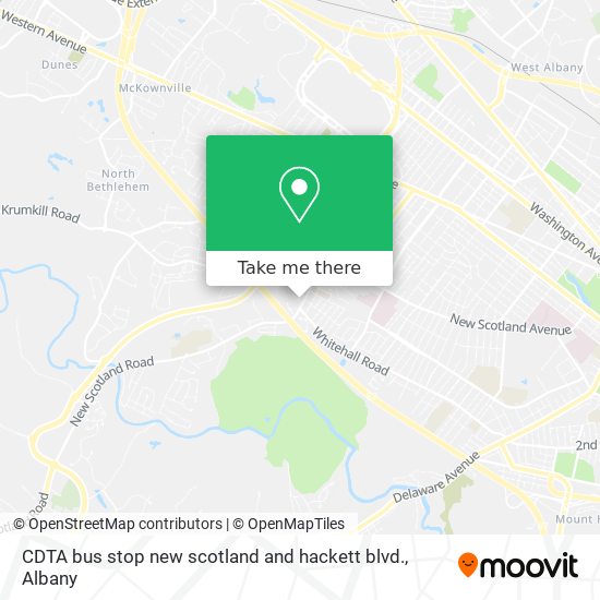 CDTA bus stop new scotland and hackett blvd. map
