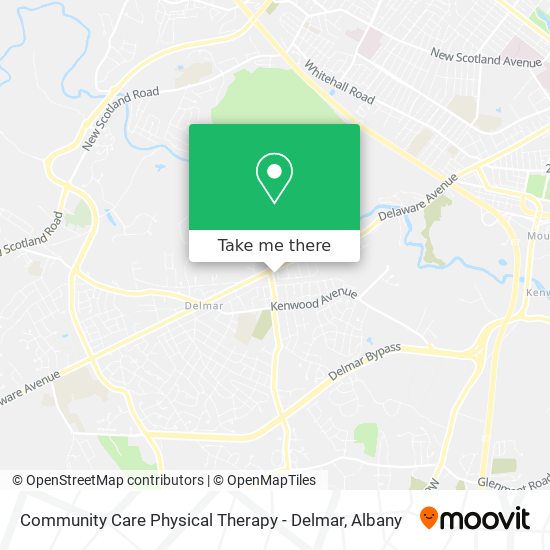 Community Care Physical Therapy - Delmar map