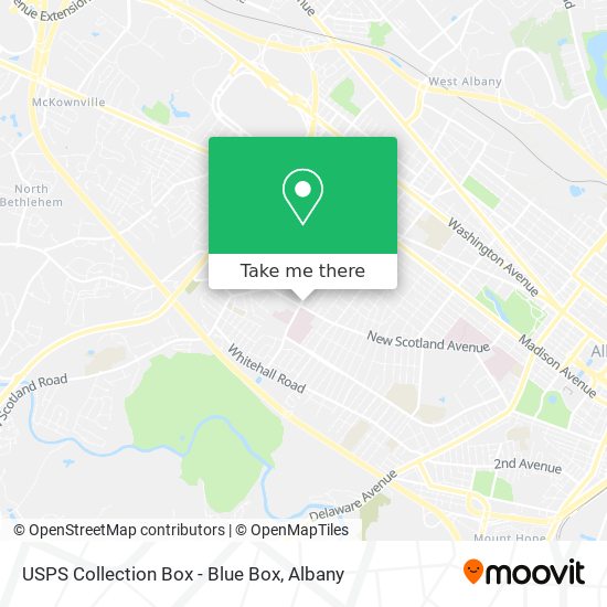 USPS Collection Box - Blue Box map