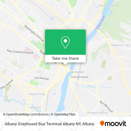 Albany Greyhound Bus Terminal Albany NY map