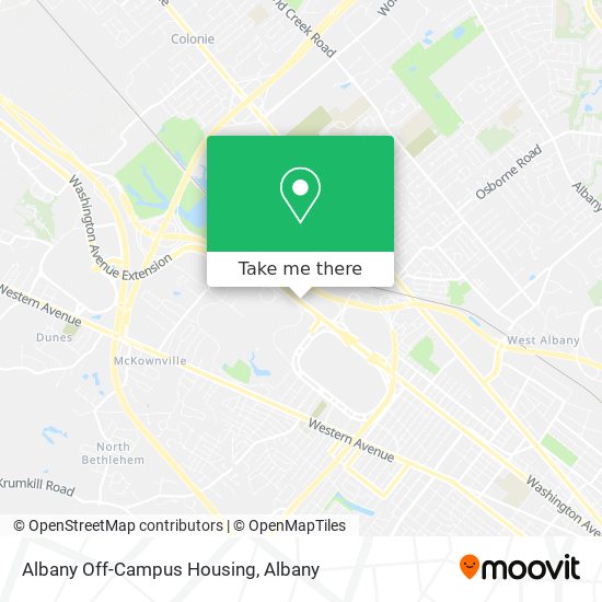 Mapa de Albany Off-Campus Housing