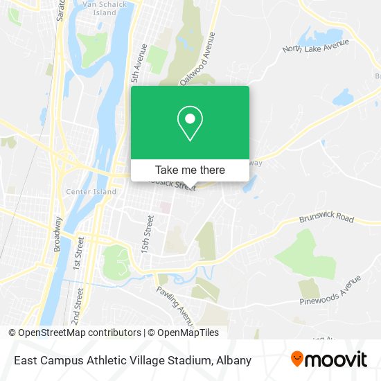 Mapa de East Campus Athletic Village Stadium