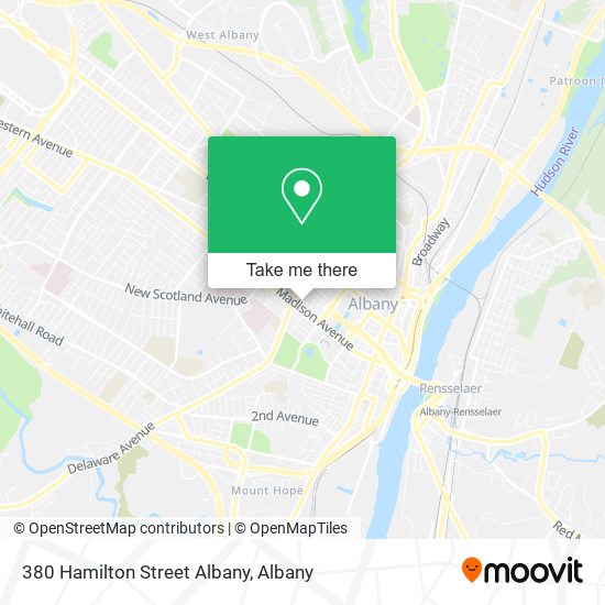 Mapa de 380 Hamilton Street Albany