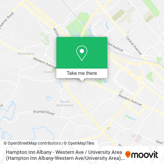 Mapa de Hampton Inn Albany - Western Ave / University Area