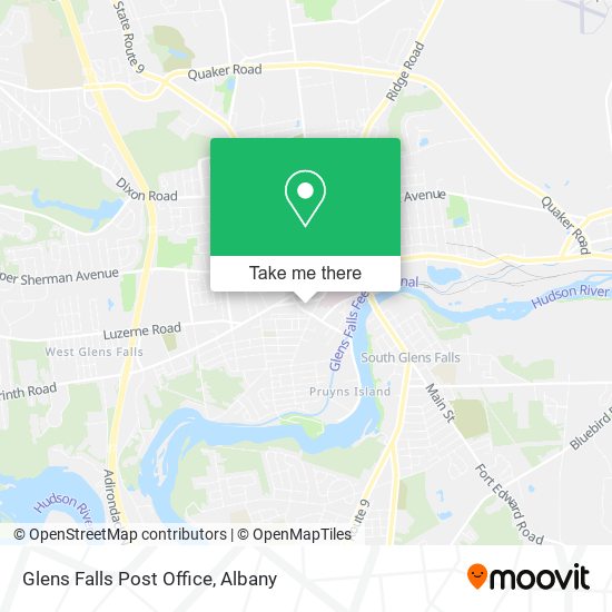 Glens Falls Post Office map