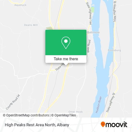High Peaks Rest Area North map