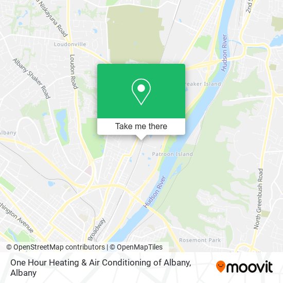 One Hour Heating & Air Conditioning of Albany map
