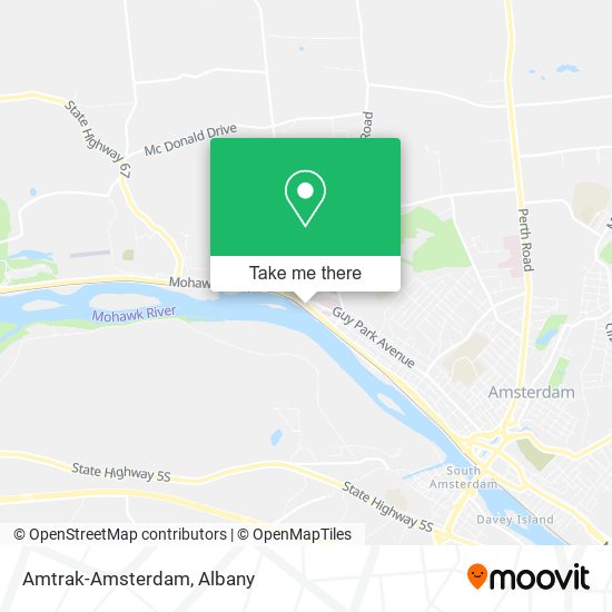 Amtrak-Amsterdam map