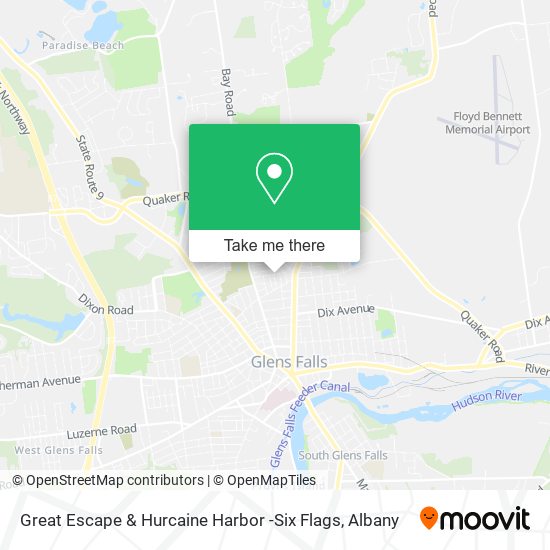 Great Escape & Hurcaine Harbor -Six Flags map