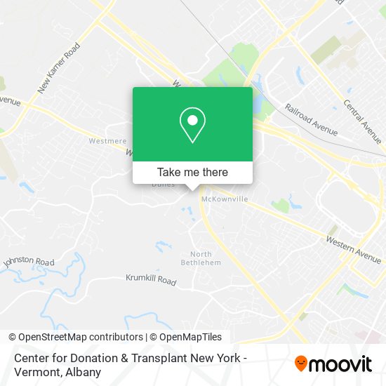 Center for Donation & Transplant New York - Vermont map