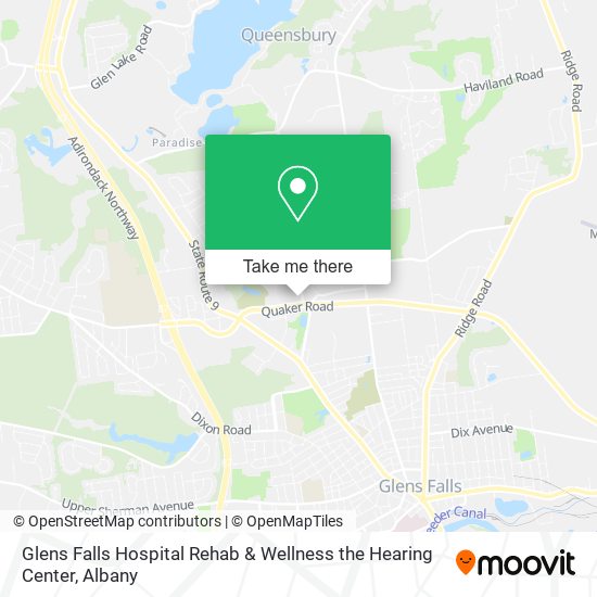 Glens Falls Hospital Rehab & Wellness the Hearing Center map