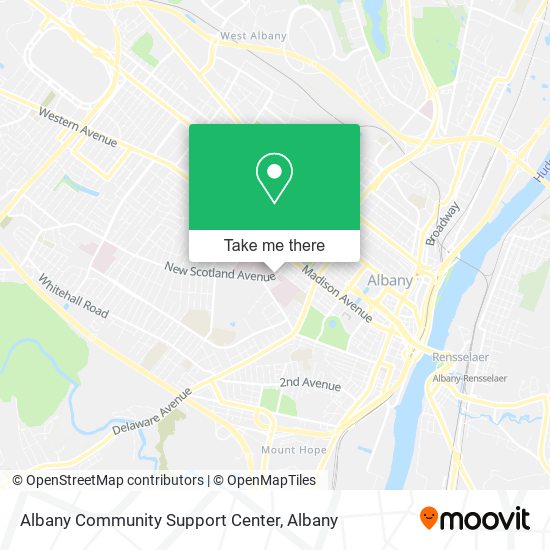 Albany Community Support Center map