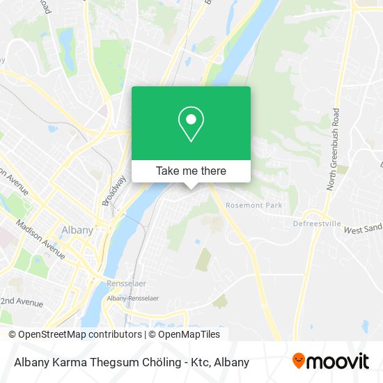 Mapa de Albany Karma Thegsum Chöling - Ktc
