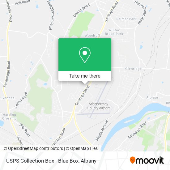 Mapa de USPS Collection Box - Blue Box