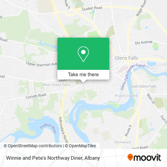 Winnie and Pete's Northway Diner map