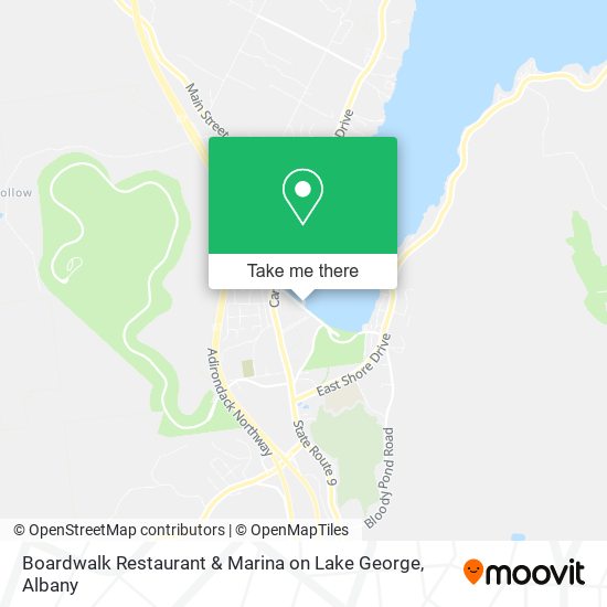Mapa de Boardwalk Restaurant & Marina on Lake George