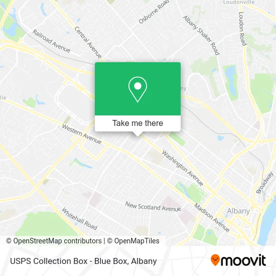 Mapa de USPS Collection Box - Blue Box