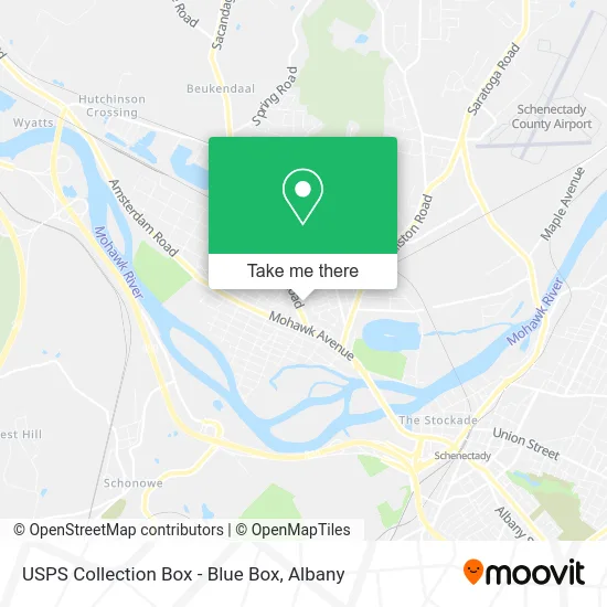 Mapa de USPS Collection Box - Blue Box