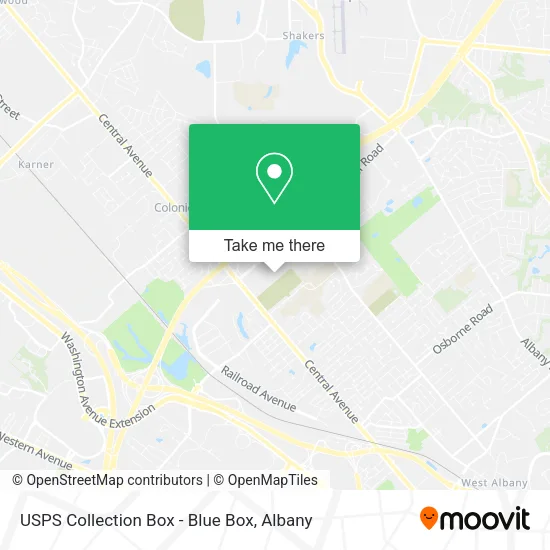 Mapa de USPS Collection Box - Blue Box