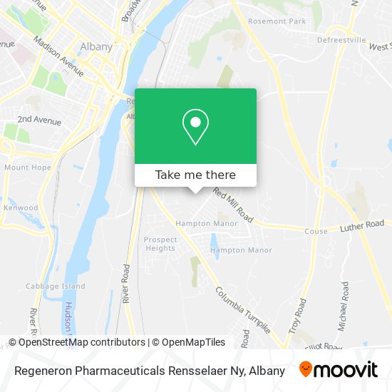 Mapa de Regeneron Pharmaceuticals Rensselaer Ny