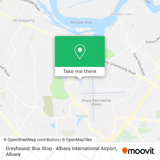 Greyhound: Bus Stop - Albany International Airport map