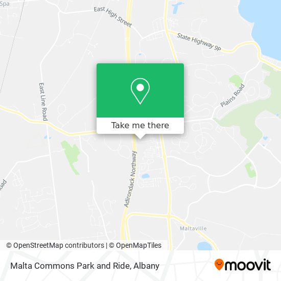 Malta Commons Park and Ride map