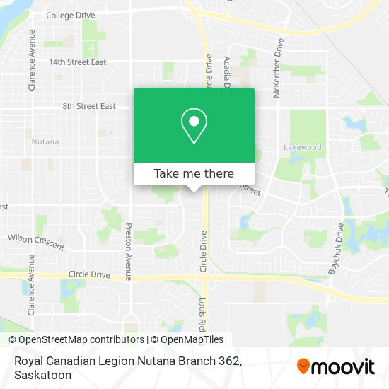 Royal Canadian Legion Nutana Branch 362 map