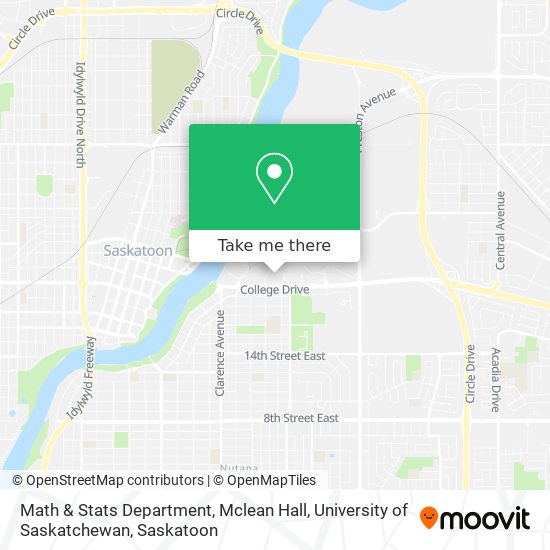 Math & Stats Department, Mclean Hall, University of Saskatchewan map