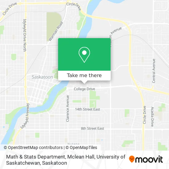 Math & Stats Department, Mclean Hall, University of Saskatchewan map