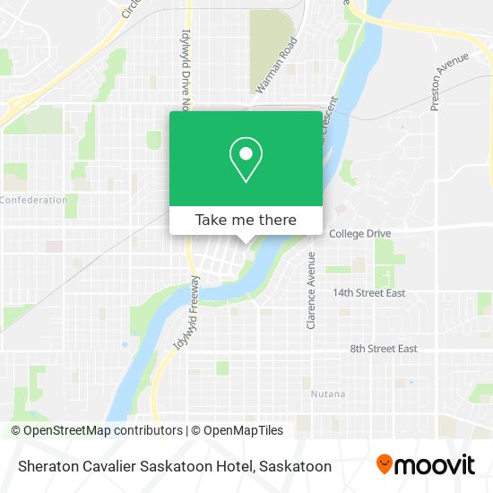 Sheraton Cavalier Saskatoon Hotel map