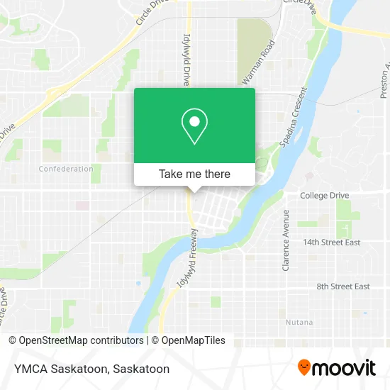 YMCA Saskatoon map