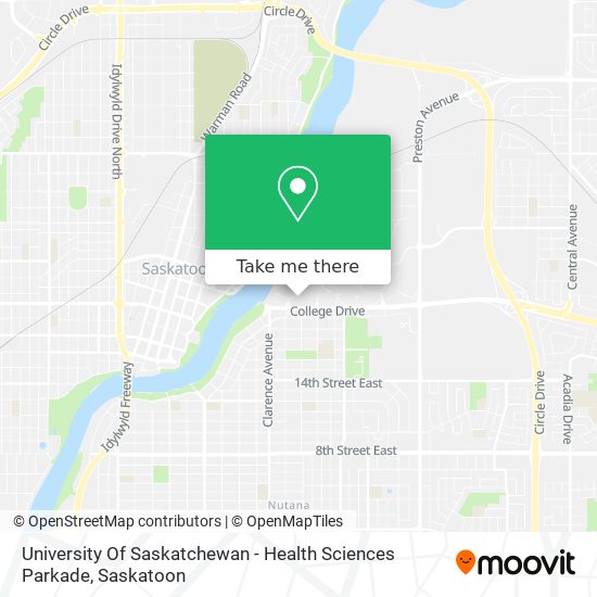 University Of Saskatchewan - Health Sciences Parkade map