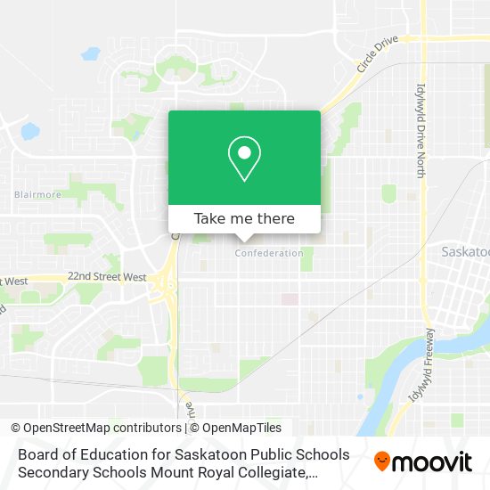 Board of Education for Saskatoon Public Schools Secondary Schools Mount Royal Collegiate map