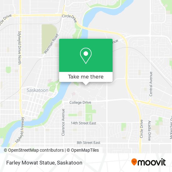 Farley Mowat Statue map