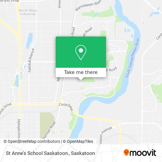 St Anne's School Saskatoon. map