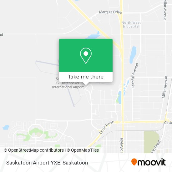 Saskatoon Airport YXE map