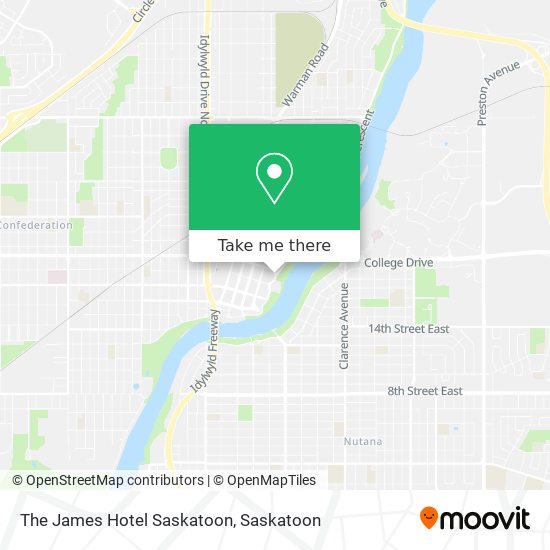 The James Hotel Saskatoon map