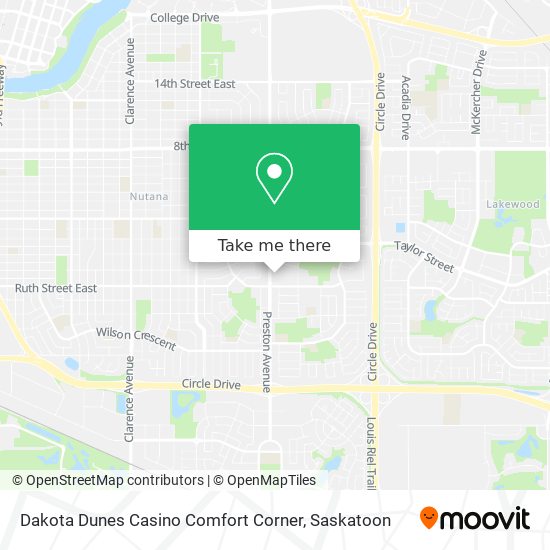 Dakota Dunes Casino Comfort Corner map