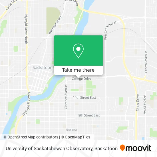 University of Saskatchewan Observatory map