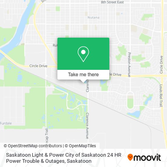 Saskatoon Light & Power City of Saskatoon 24 HR Power Trouble & Outages map