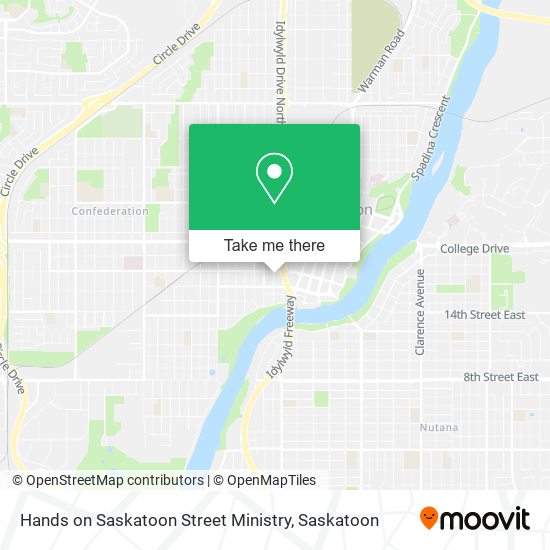 Hands on Saskatoon Street Ministry map
