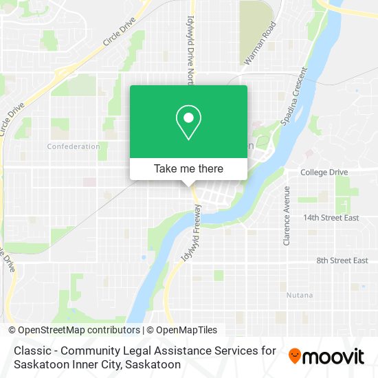 Classic - Community Legal Assistance Services for Saskatoon Inner City map