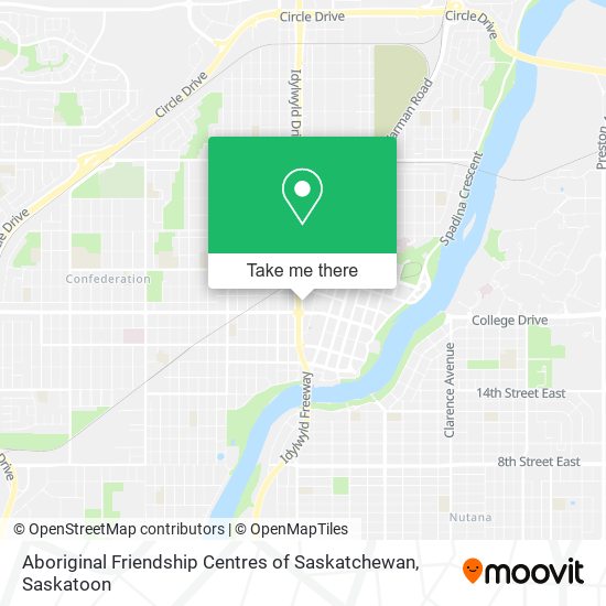 Aboriginal Friendship Centres of Saskatchewan map
