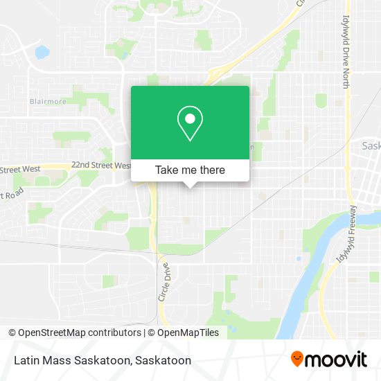 Latin Mass Saskatoon map